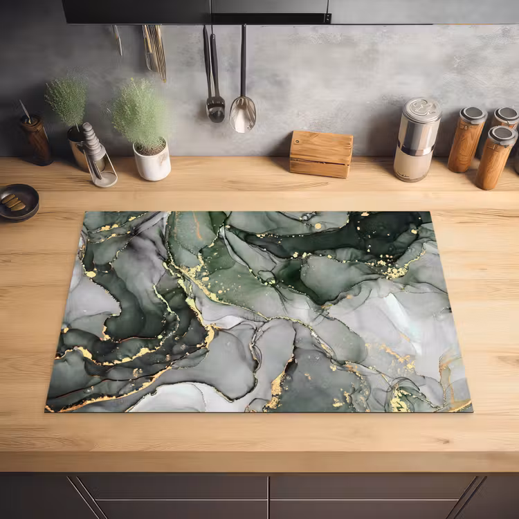 Gouden Aders op Vloeibaar Landschap Inductie beschermer vinyl 3mm klein -sfeer5