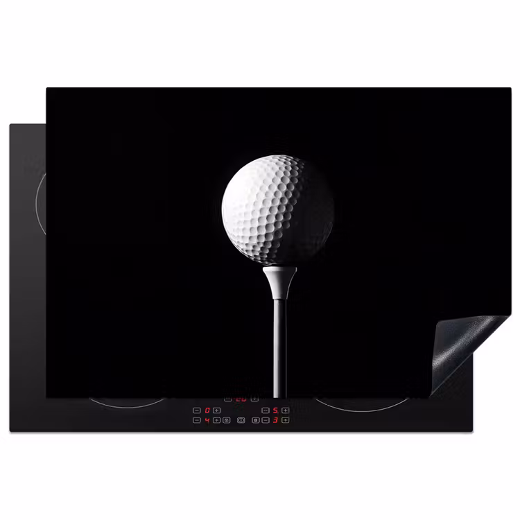 Golfbal - Minimalistisch - Wit Inductie beschermer vinyl 3mm klein -3d