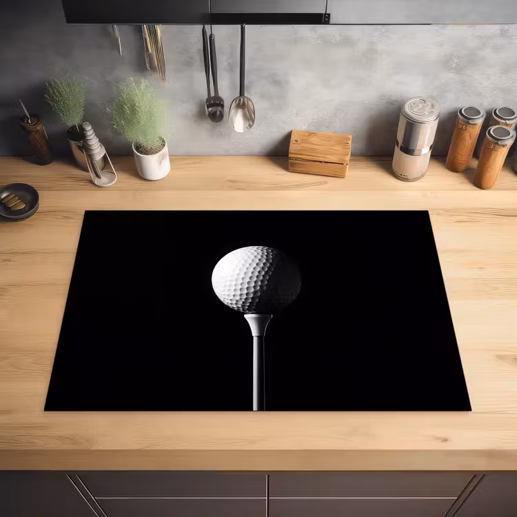 Golfbal - Minimalistisch - Wit Inductie beschermer vinyl 3mm klein -sfeer5