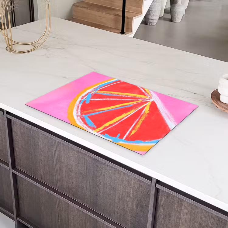 Grapefruit - Geschilderd - Roze - Strepen Inductie beschermer vinyl 3mm klein -sfeer8