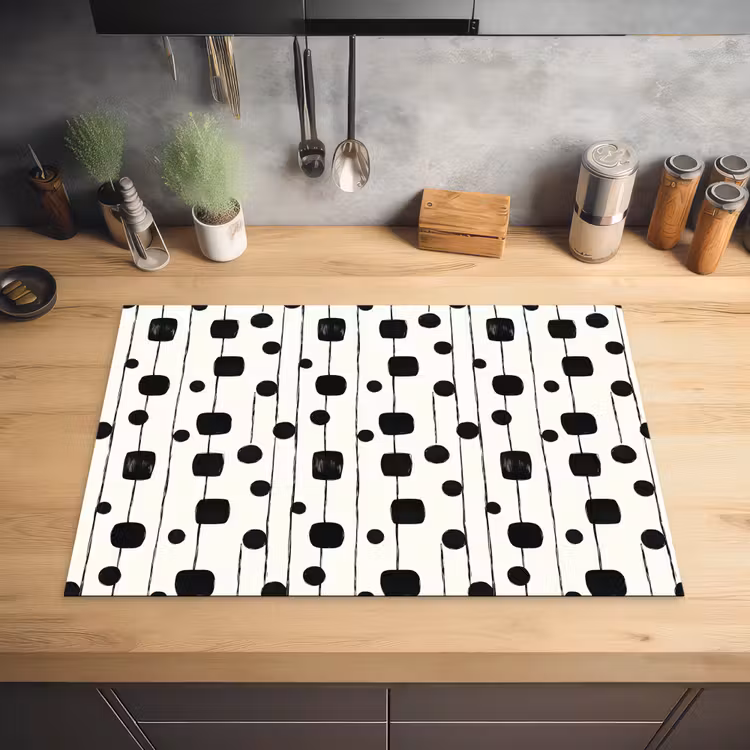 Grafisch - Modern - Zwart Inductie beschermer vinyl 3mm klein 276 -sfeer5