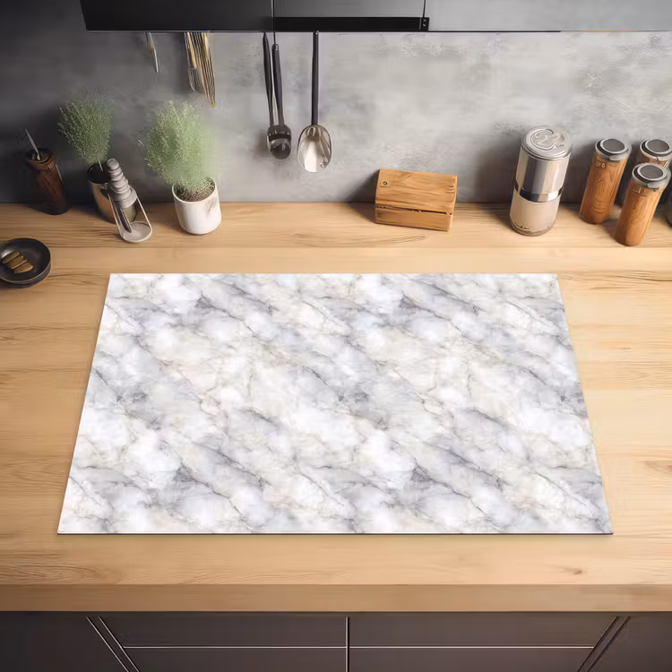 Grijs - Marmer - Gedetailleerd Inductie beschermer vinyl 3mm klein 276 -sfeer5