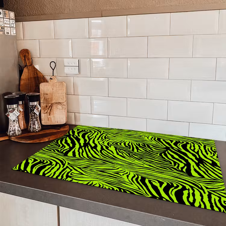 Groen - Zwart - Zebra Inductie beschermer vinyl 3mm klein 276 -sfeer3