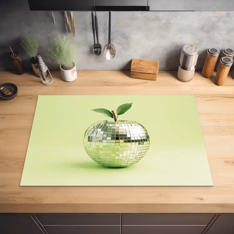 Groen - Disco - Decoratie - Appel Inductie beschermer vinyl 3mm klein -sfeer5