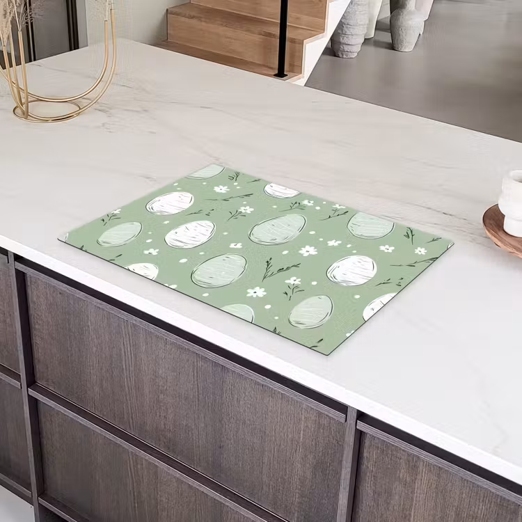 Groen - Eieren - Patroon Inductie beschermer vinyl 3mm klein -sfeer8