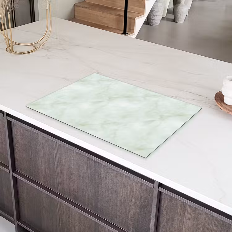 Groen - Marmer - Vloeiende aders Inductie beschermer vinyl 3mm klein 276 -sfeer8