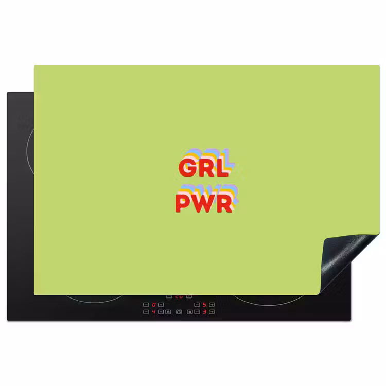 Grl pwr - Groen - Rood - 3D Inductie beschermer vinyl 3mm klein -3d