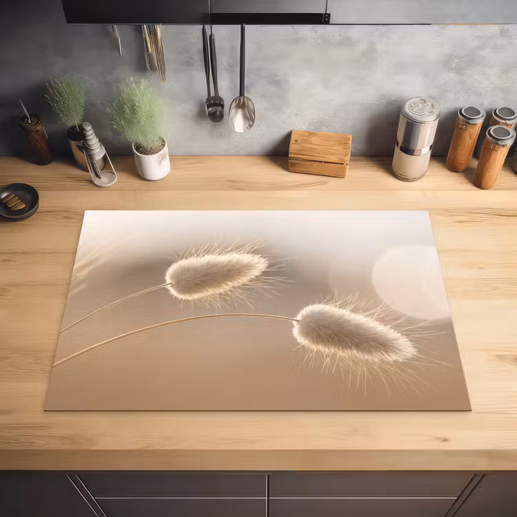 Hazestaartgras - Graanharen - Zonlicht Inductie beschermer vinyl 3mm klein -sfeer5