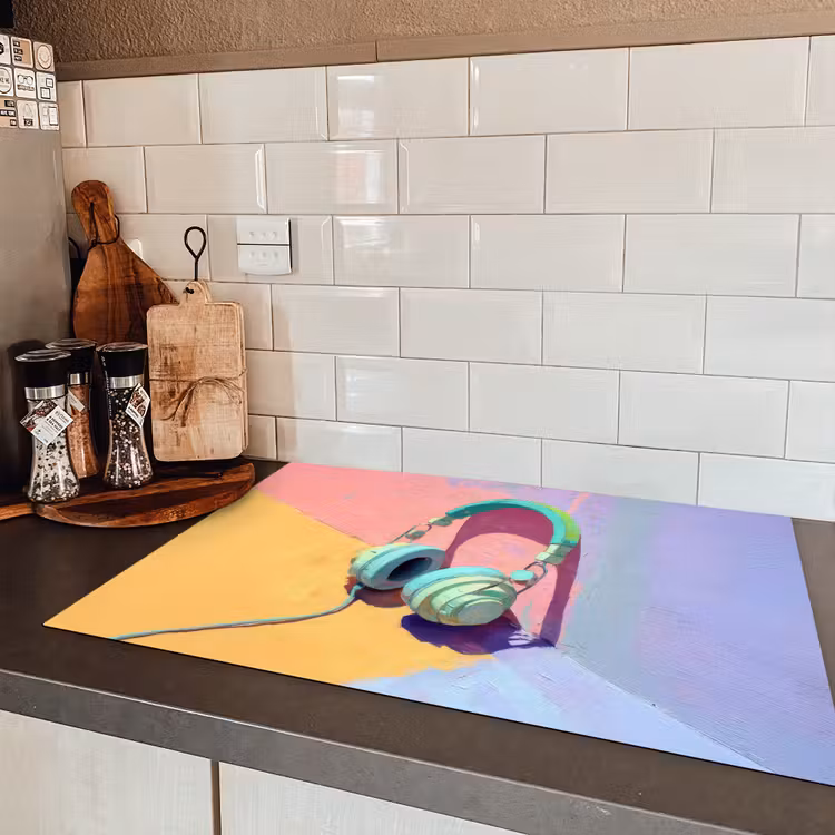 Koptelefoon - Mintgroen - Draad Inductie beschermer vinyl 3mm klein -sfeer3
