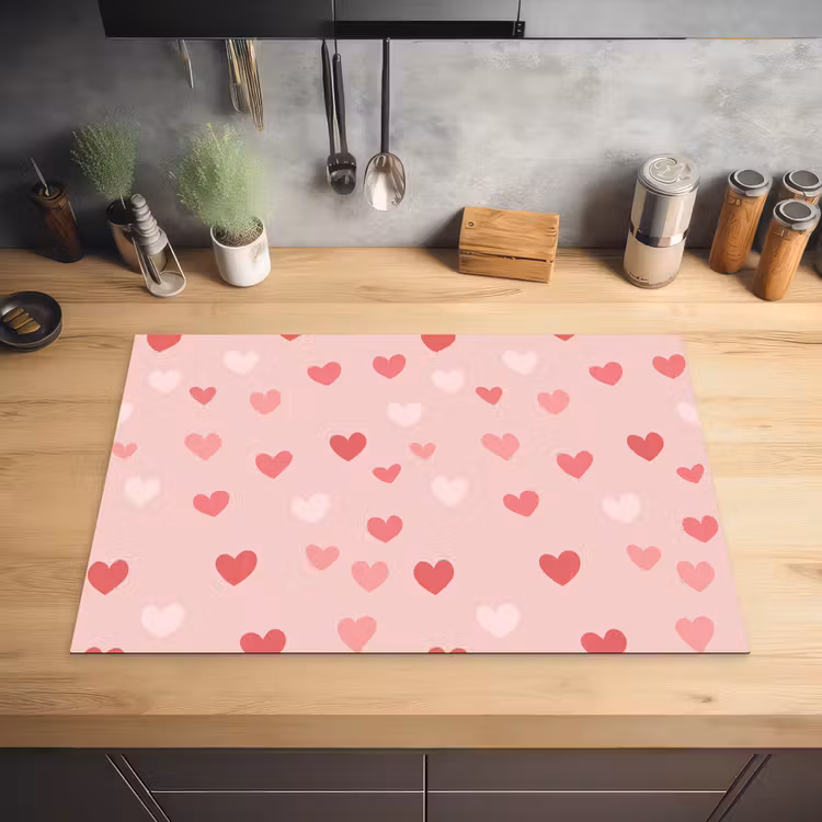 Hartjes - Patroon - Roze - Eenvoudig Inductie beschermer vinyl 3mm klein -sfeer5