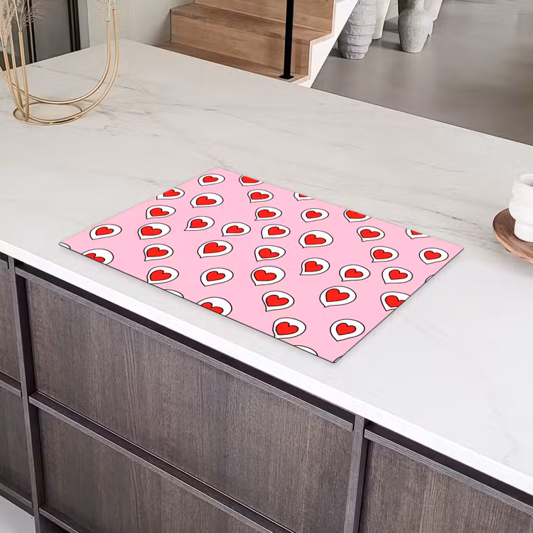 Hartjes - Patroon - Rood Inductie beschermer vinyl 3mm klein 276 -sfeer8