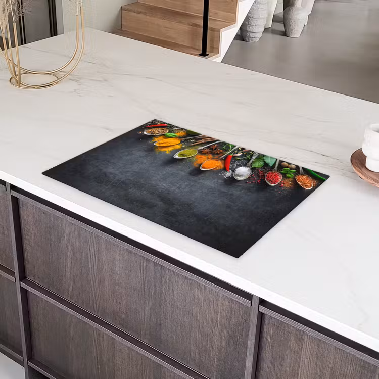 Kruiden - Beton - Lepels Inductie beschermer vinyl 3mm klein -sfeer8