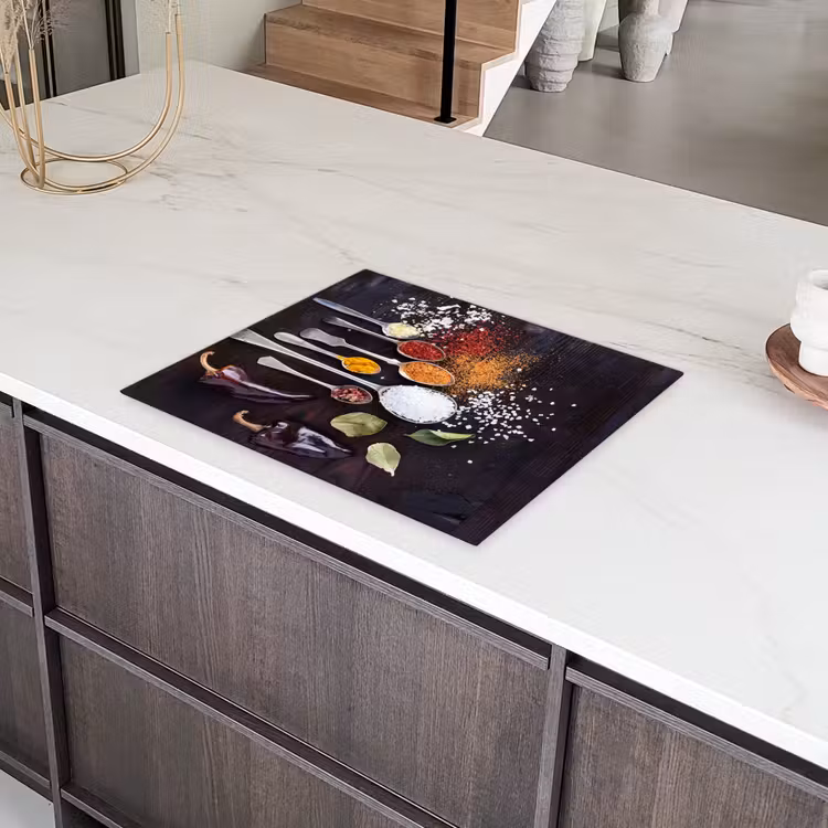 Kruiden - Lepels - Specerijen - Industrieel Inductie beschermer vinyl 3mm groot -sfeer8