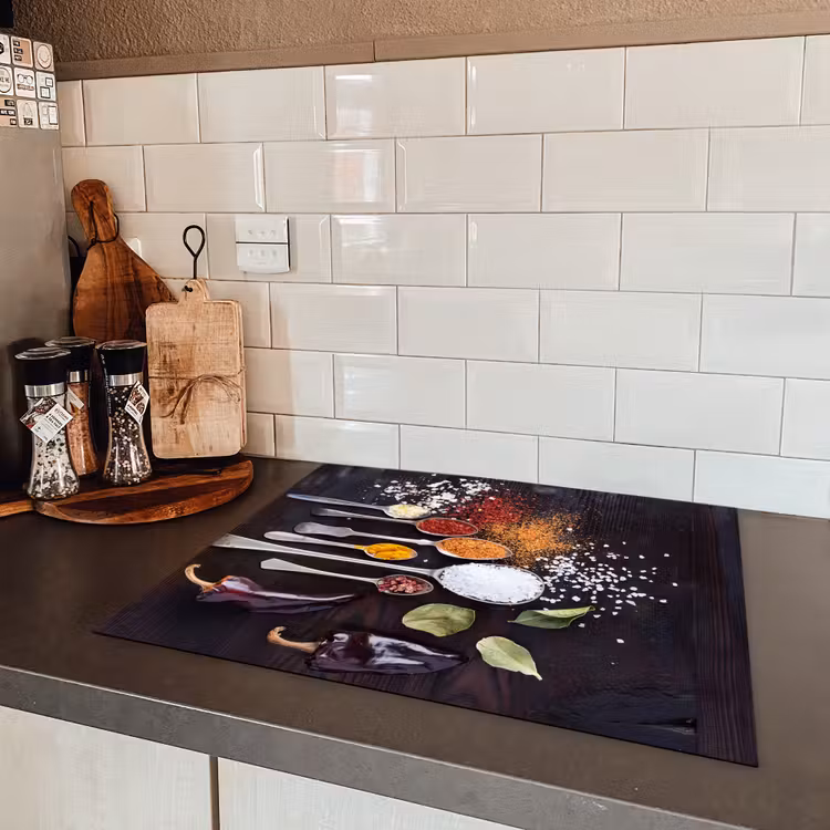 Kruiden - Lepels - Specerijen - Industrieel Inductie beschermer vinyl 3mm groot -sfeer3