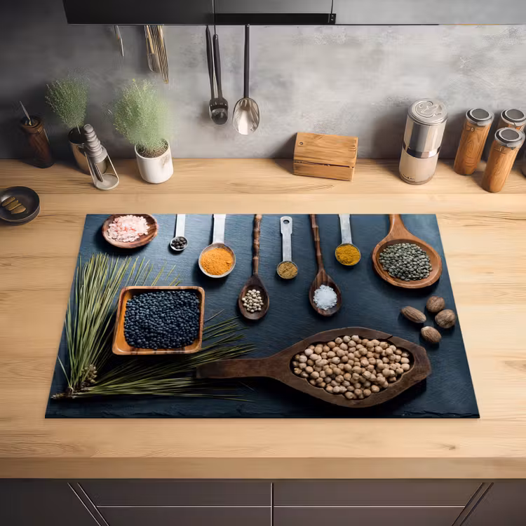Kruiden - Lepels - Specerijen - Keuken Inductie beschermer vinyl 3mm klein -sfeer5