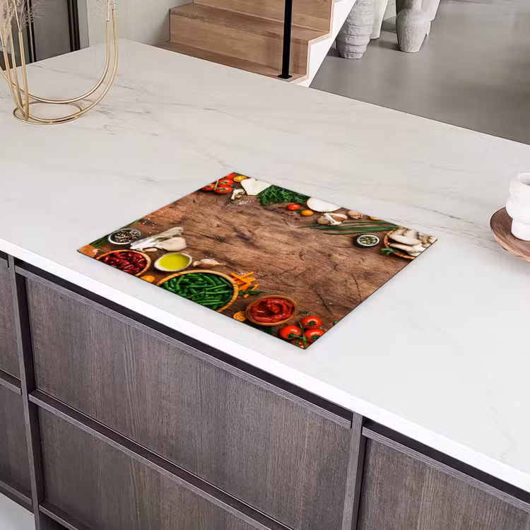 Kruiden - Groente - Rustiek Inductie beschermer vinyl 3mm groot -sfeer8