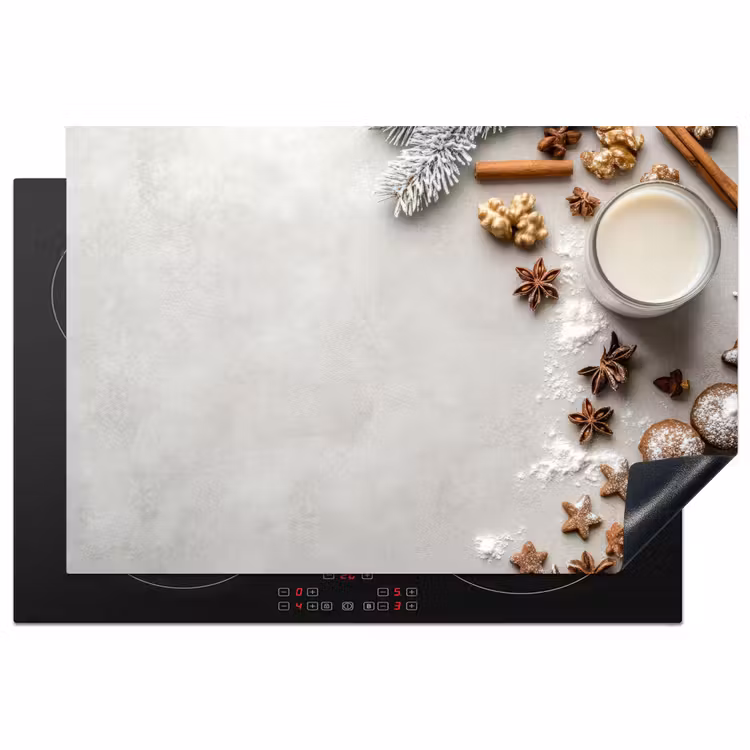 Kruiden - Winter - Melk - Beton Inductie beschermer vinyl 3mm klein -3d