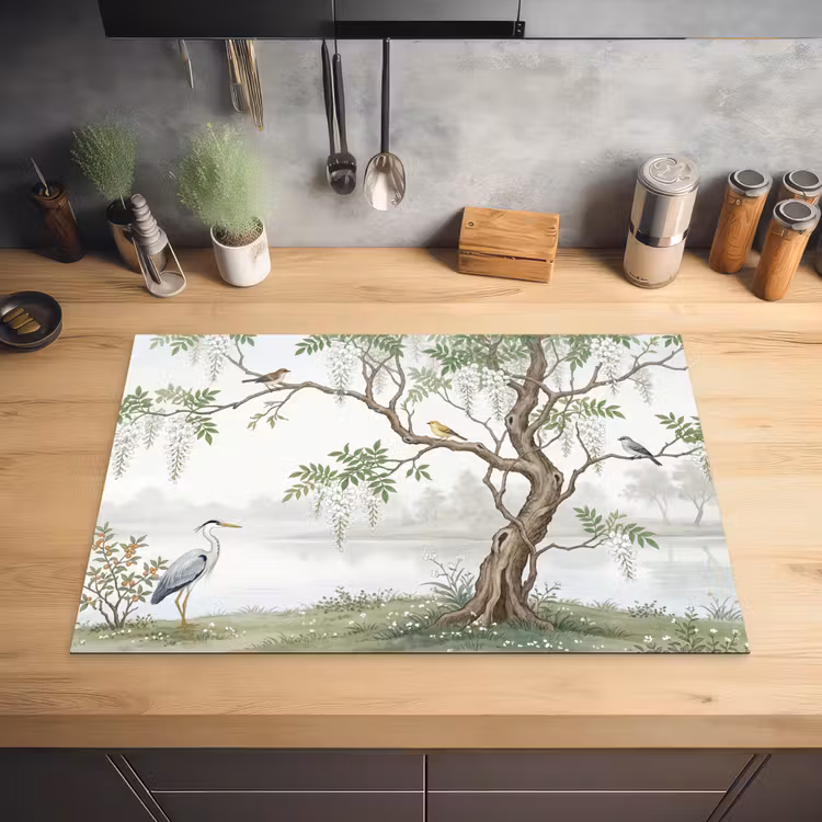 Reiger - Landschap - Groen Inductie beschermer vinyl 3mm klein -sfeer5