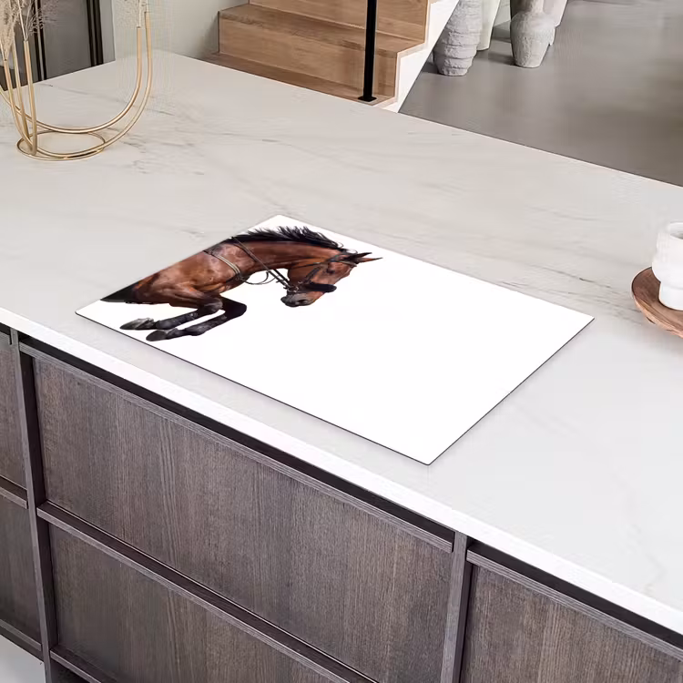 Paard - Springen - Modern Inductie beschermer vinyl 3mm klein -sfeer8