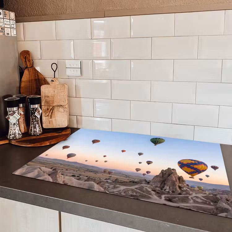 Luchtballonnen - Rotsen - Zonsopgang Inductie beschermer vinyl 3mm klein -sfeer3