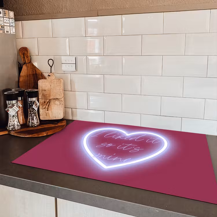 I liked it so it's mine - Neon hart - Roze Inductie beschermer vinyl 3mm klein -sfeer3