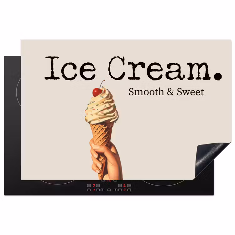 Ice cream - Softijs - Kleurrijk - Kers Inductie beschermer vinyl 3mm klein -3d