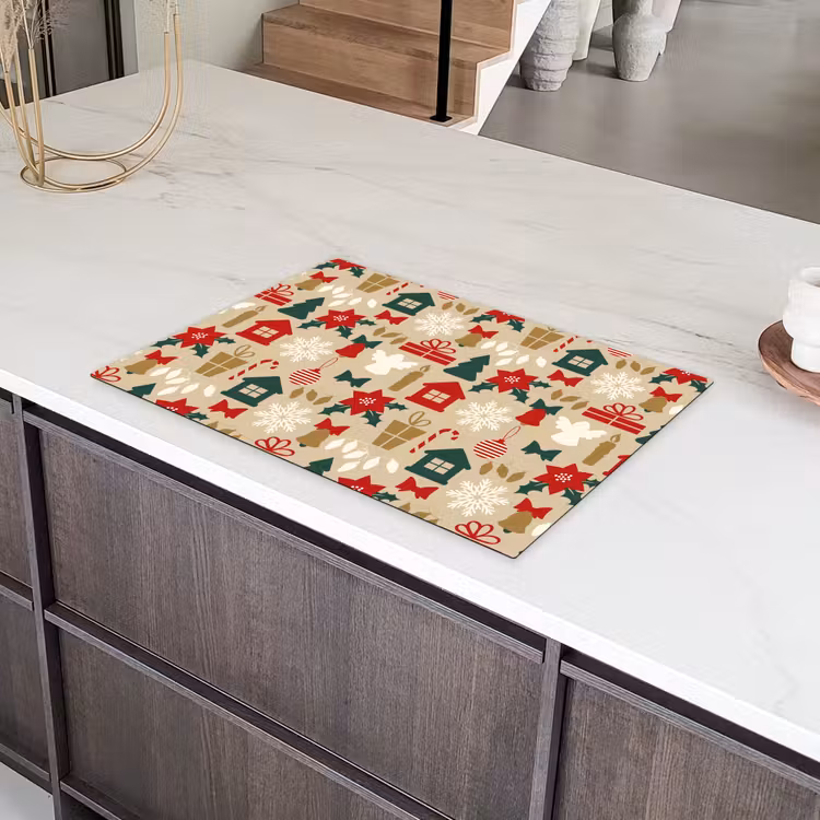 Illustratie - Kerst - Beige Inductie beschermer vinyl 3mm klein 276 -sfeer8