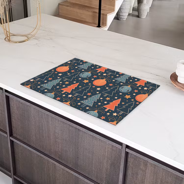 Illustratie - Kerst - Symbolen - Blauw Inductie beschermer vinyl 3mm klein 276 -sfeer8
