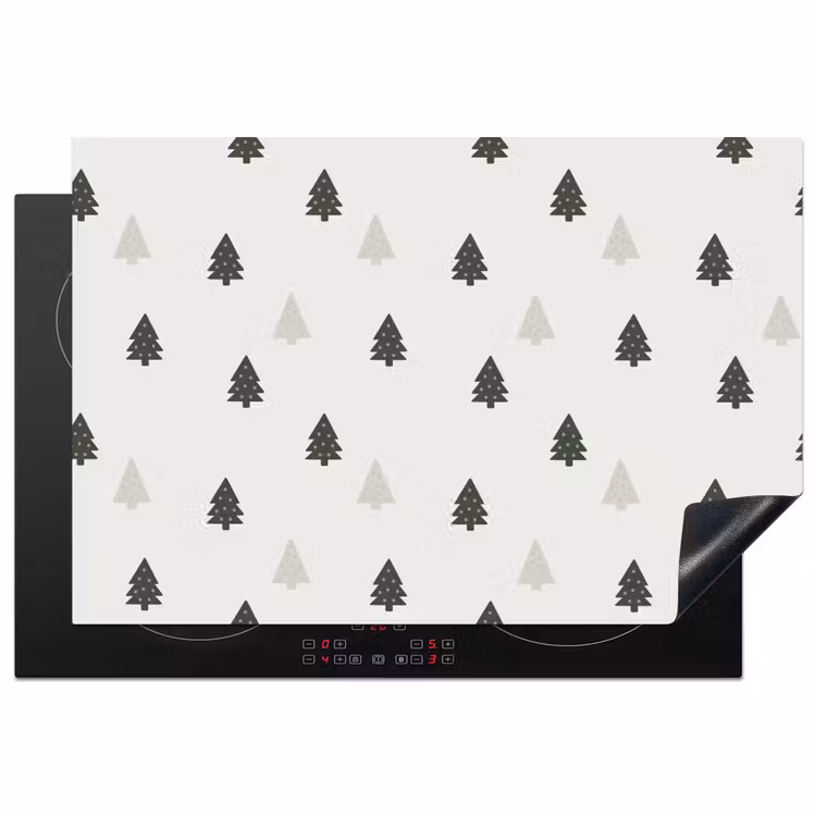Illustratie - Kerstbomen - Wit Inductie beschermer vinyl 3mm klein 276 -3d