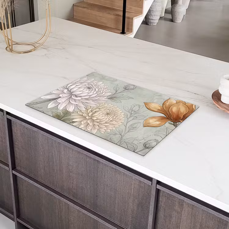 Illustratie - Bloemen - Groen Inductie beschermer vinyl 3mm klein -sfeer8