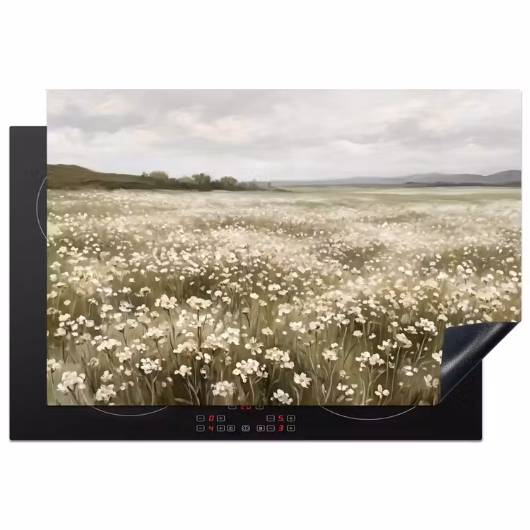 Illustratie - Landschap - Wit Inductie beschermer vinyl 3mm klein -3d