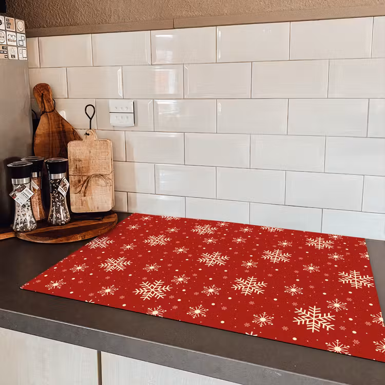 Illustratie - Sneeuwvlokken - Rood Inductie beschermer vinyl 3mm klein 276 -sfeer3