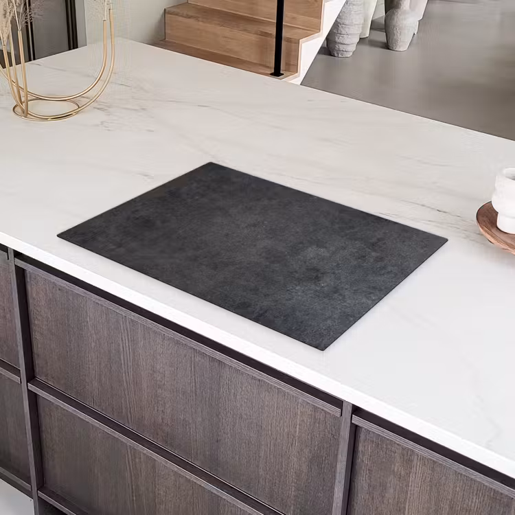 Industrieel - Leisteen - Grijs - Structuur - Beton Inductie beschermer vinyl 3mm klein -sfeer8