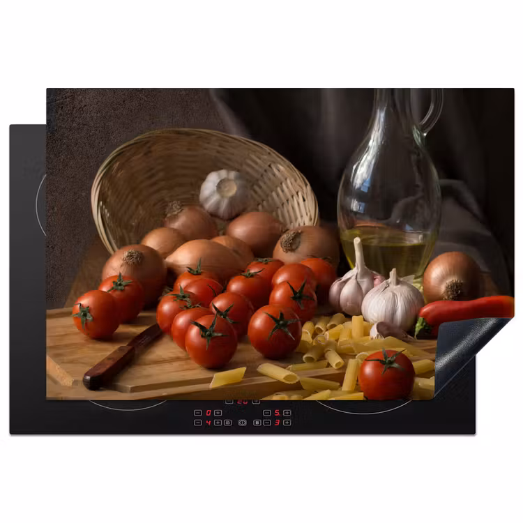Ingrediënten van de Mediterrane Keuken Inductie beschermer vinyl 3mm klein -3d
