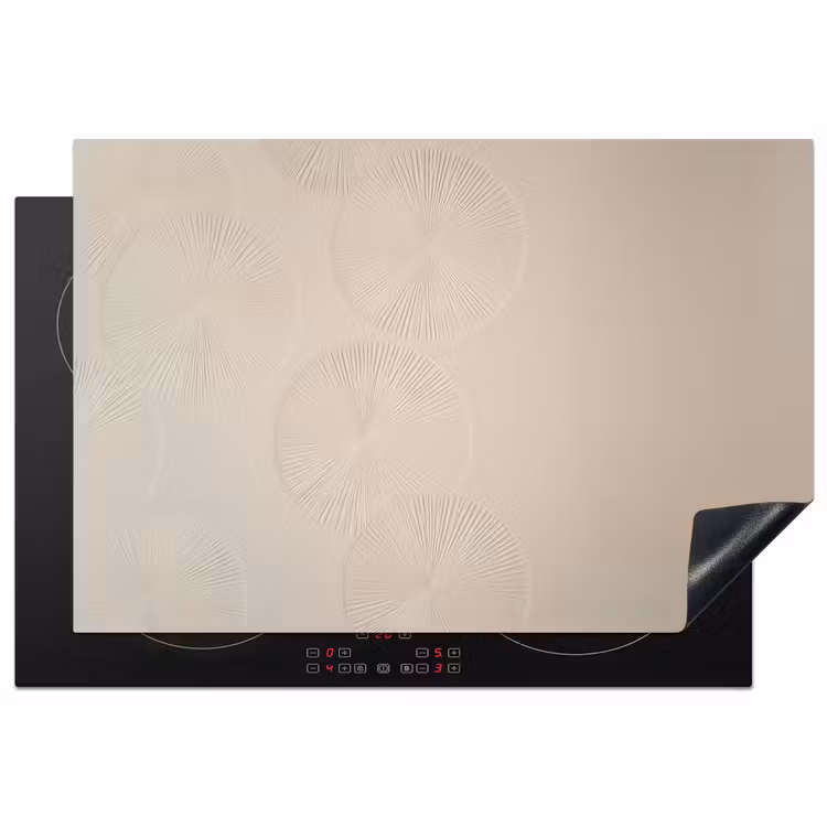 Japandi - Beige - Modern Inductie beschermer vinyl 3mm klein -3d
