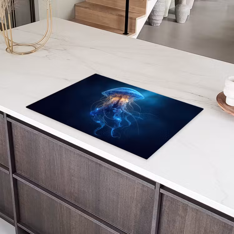Kwal - Lichtgevend - Tentakels - Blauw Inductie beschermer vinyl 3mm klein -sfeer8