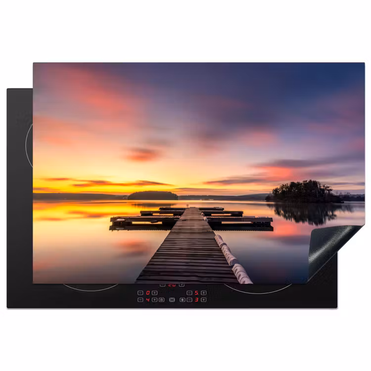 Steiger - Zonsondergang - Water - Zee - Reflectie Inductie beschermer vinyl 3mm klein -3d