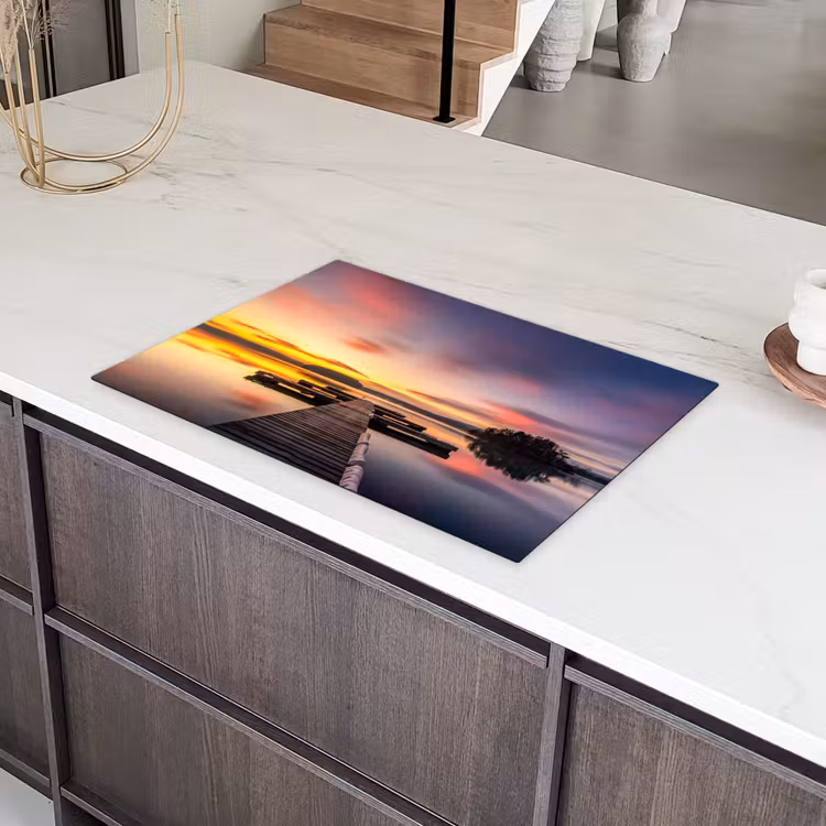 Steiger - Zonsondergang - Water - Zee - Reflectie Inductie beschermer vinyl 3mm klein -sfeer8