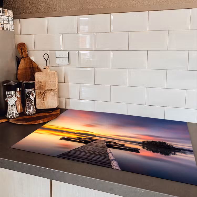 Steiger - Zonsondergang - Water - Zee - Reflectie Inductie beschermer vinyl 3mm klein -sfeer3