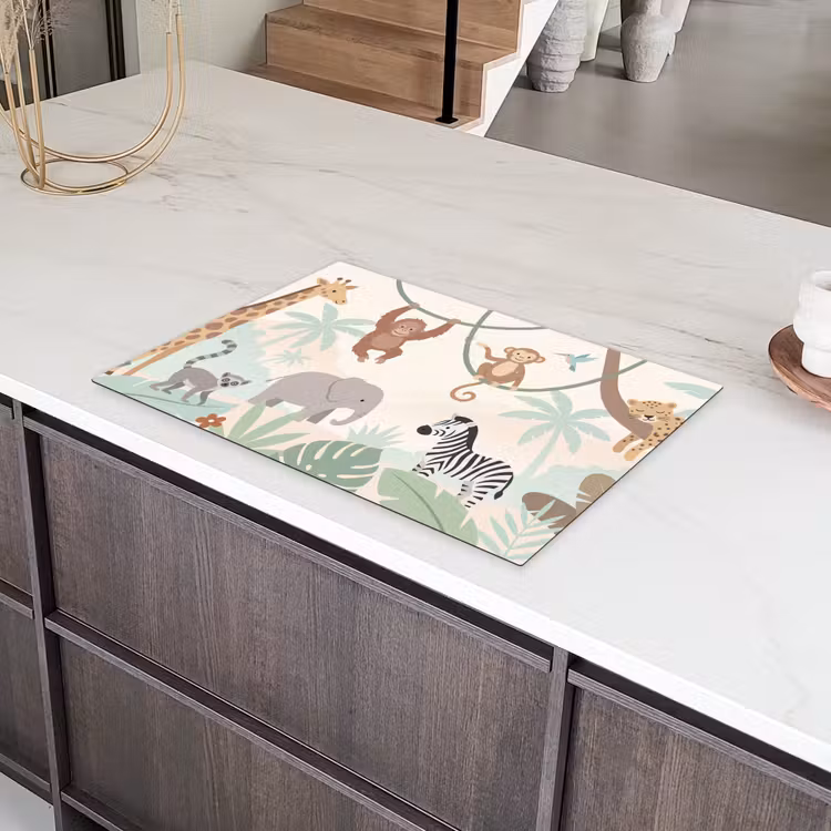 Jungle - Dieren - Groen Inductie beschermer vinyl 3mm klein -sfeer8