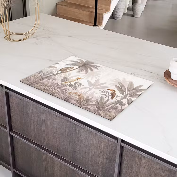 Jungle - Dieren - Palmbomen Inductie beschermer vinyl 3mm klein -sfeer8