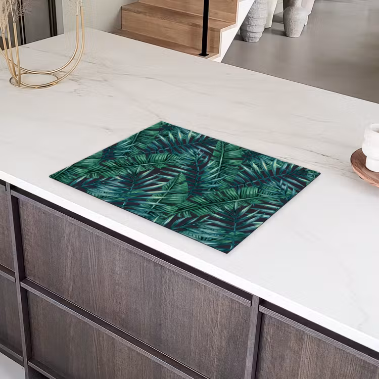 Jungle - Bladeren - Tropical Inductie beschermer vinyl 3mm klein -sfeer8