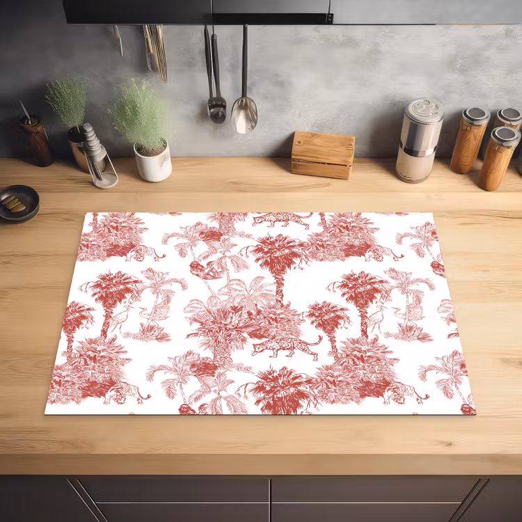 Jungle - Natuur - Rood Inductie beschermer vinyl 3mm klein 276 -sfeer5