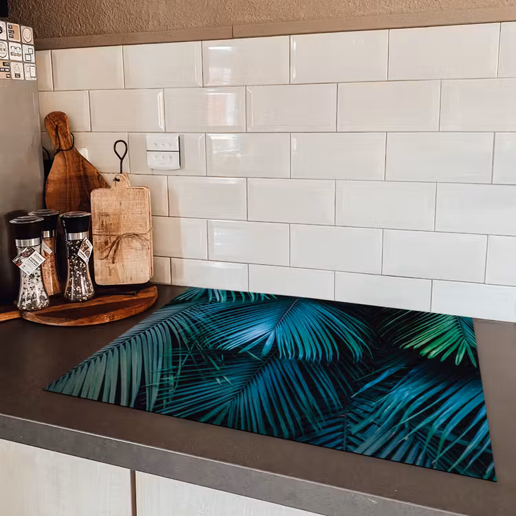 Inductie mat - Jungle - Inductie beschermer - Palmblad - Natuur Inductie beschermer vinyl 3mm klein -sfeer3
