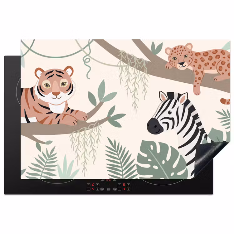 Jungle - Rustiek - Pastel Inductie beschermer vinyl 3mm klein -3d