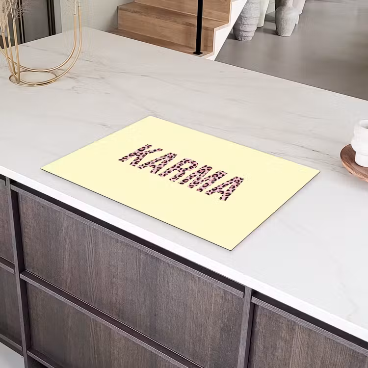 Karma - Luipaardprint - Geel Inductie beschermer vinyl 3mm klein -sfeer8