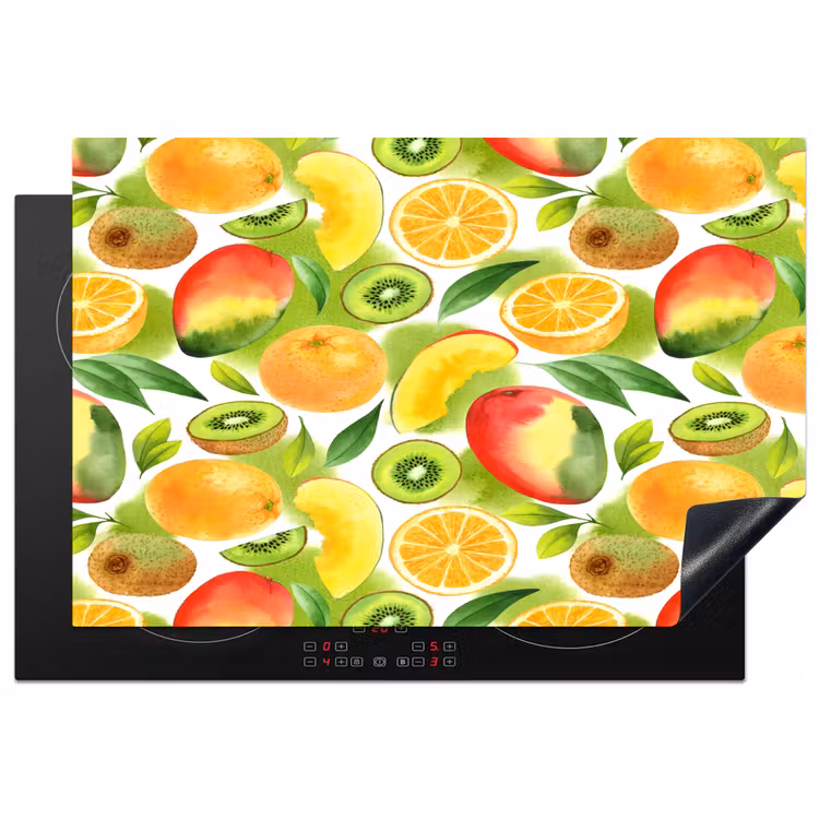 Kiwi - Sinasappel - Mango - Perzik Inductie beschermer vinyl 3mm klein 276 -3d