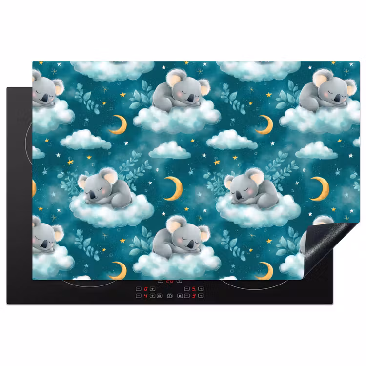 Koala's - Betoverend - Blauw Inductie beschermer vinyl 3mm klein 276 -3d
