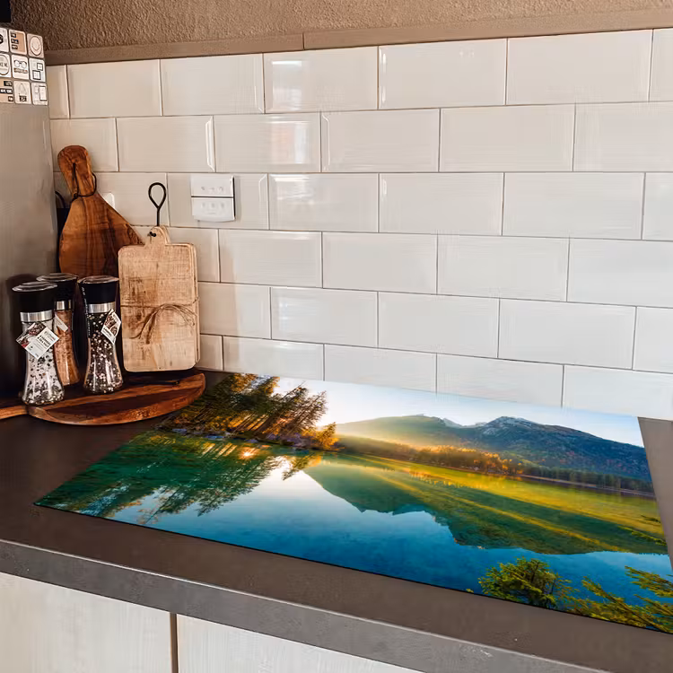 Meer - Bos - Bergen - Natuur - Zon - Landschap Inductie beschermer vinyl 3mm klein -sfeer3