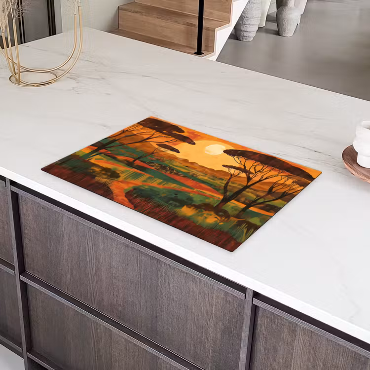 Landschap - Afrikaans - Zon Inductie beschermer vinyl 3mm klein -sfeer8